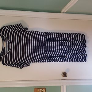 Striped navy and white dress